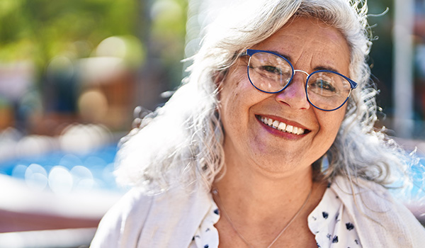 Middle age woman smiling